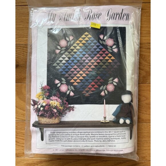 My Amish RoseGarden Fabric Kit Leman Publications Quilt Sewing 1991 Vintage